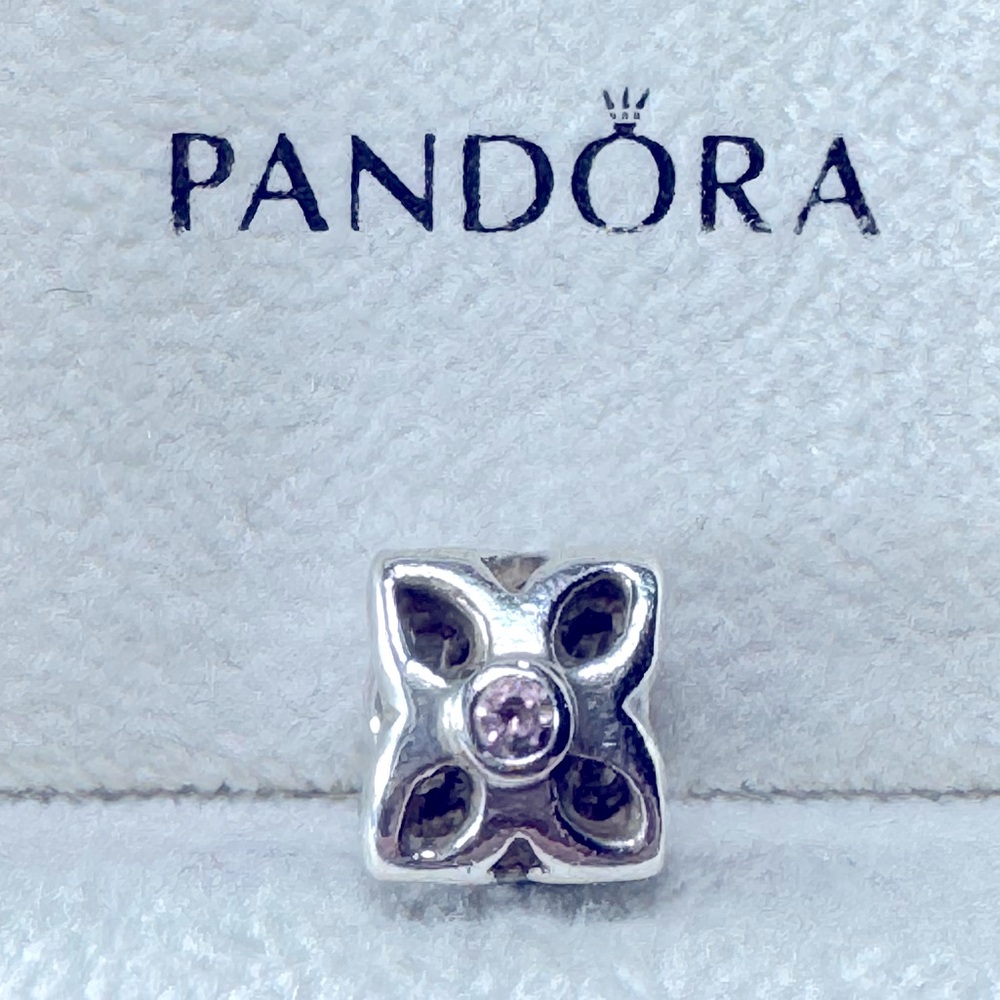 Pandora Pink Three Sided Flower Charm